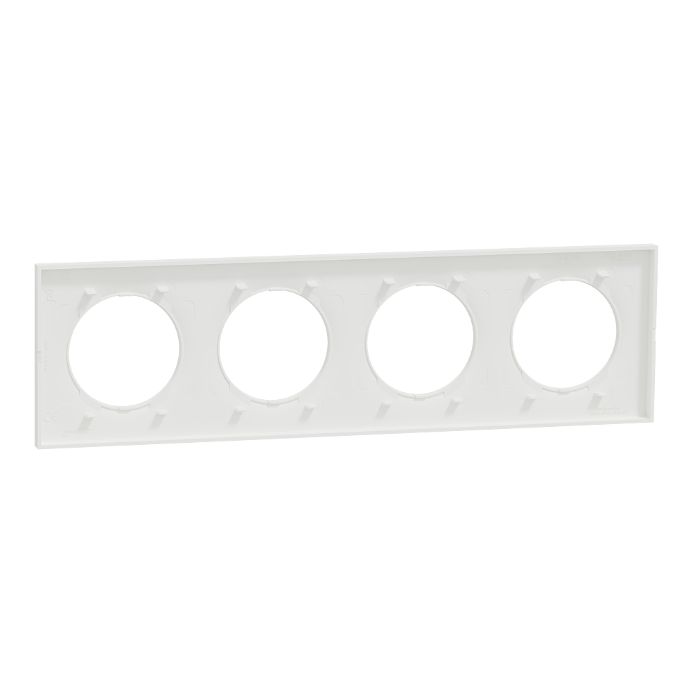 Odace Origine plaque 4 postes blanc